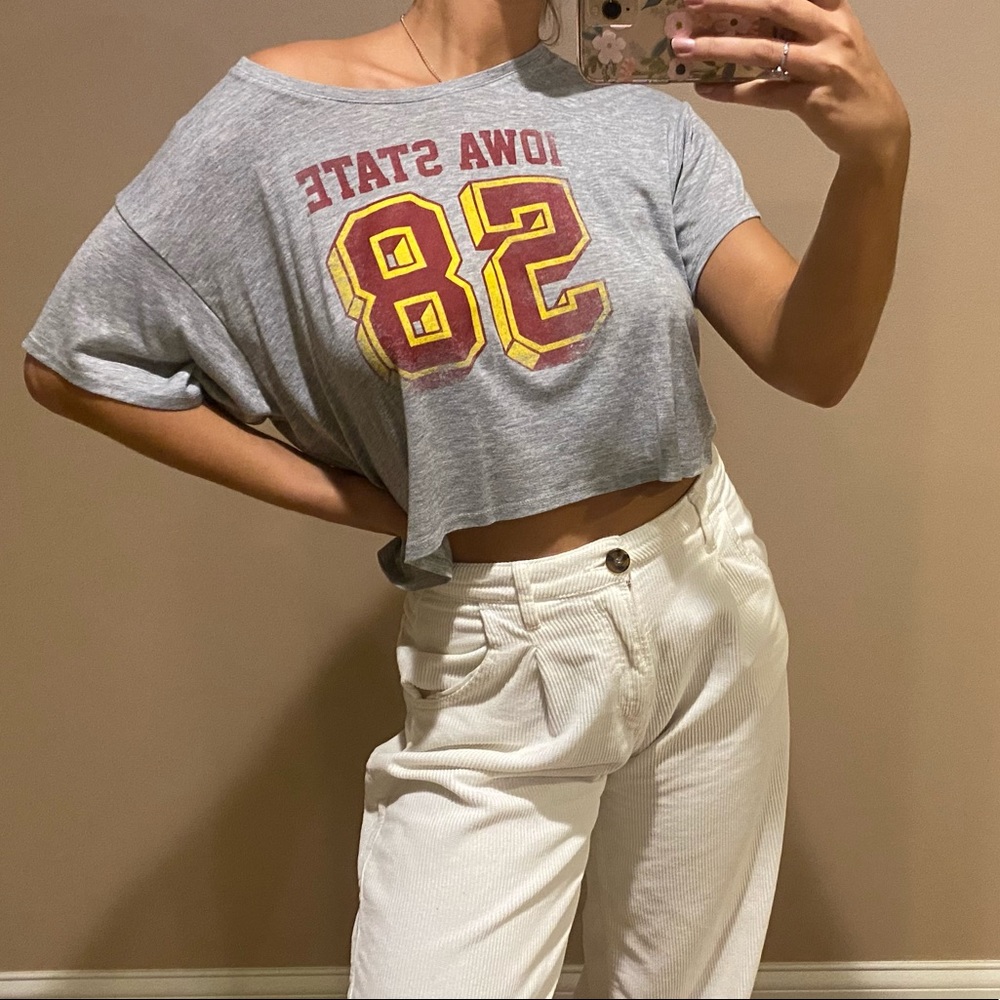 Grey ISU crop top